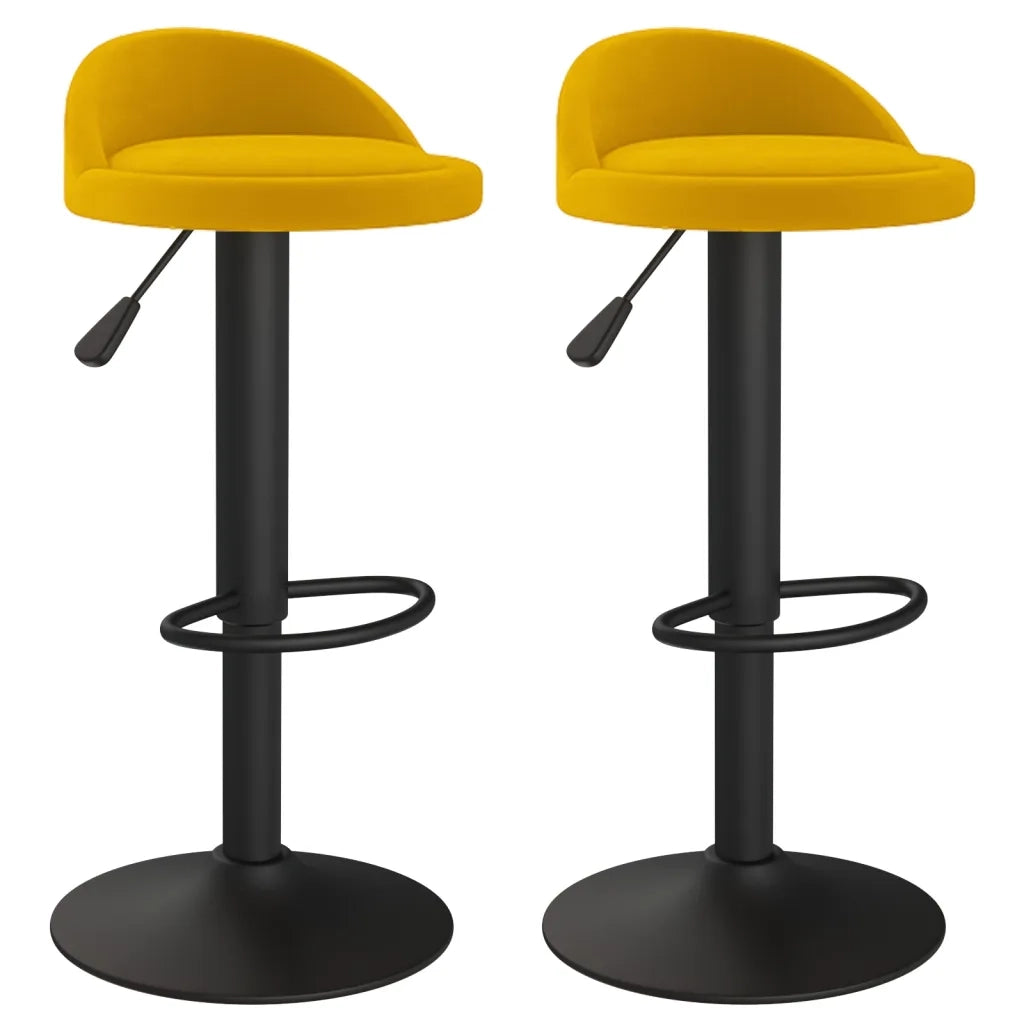 Sgabelli da Bar 2 pz Gialli in Velluto 333608