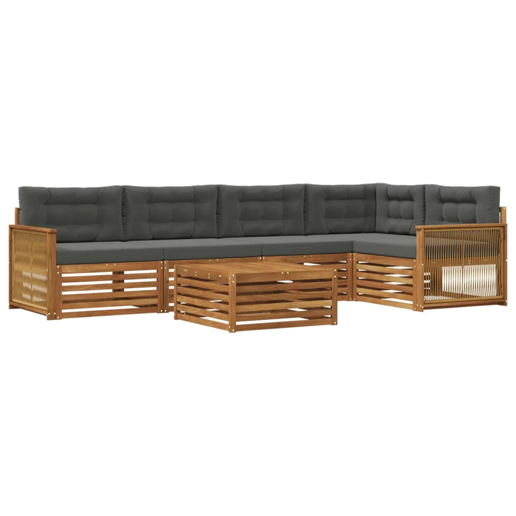 Set di divani da esterno con cuscino 6 pcs Naturale e Antracite 3383390