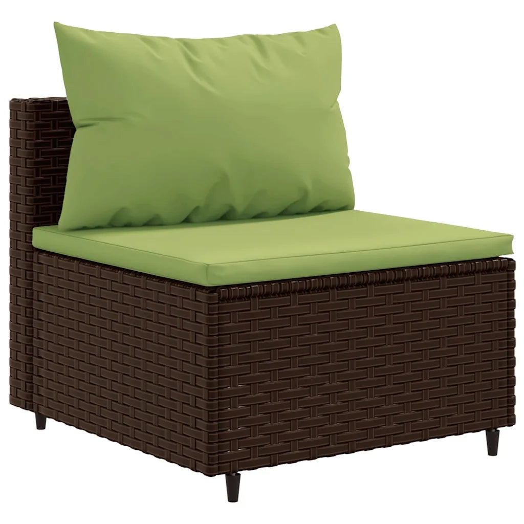 Set Mobili da Giardino 6pz con Cuscini in Polyrattan Marrone 3308102