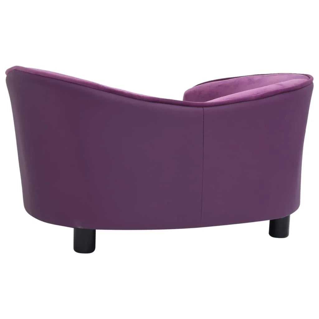Divano per cani 69 cm in peluche e sintetico bordeaux 02_0000119