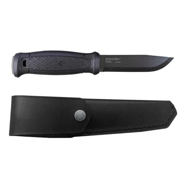 Morakniv 13100 Garberg Coltello da caccia Lama in acciaio al carbonio C100 con rivestimento DLC Full tang Fodero in pelle colore Nero
