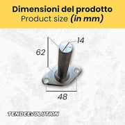 Perno Fisso Per Tenda Da sole - Piastra in Acciaio Zincato Per Tende Da Sole