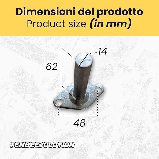 Perno Fisso Per Tenda Da sole - Piastra in Acciaio Zincato Per Tende Da Sole