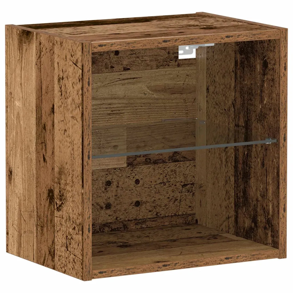 Mensola galleggiante con luce LED Marrone 40 x 28,5 x 40 cm 863090