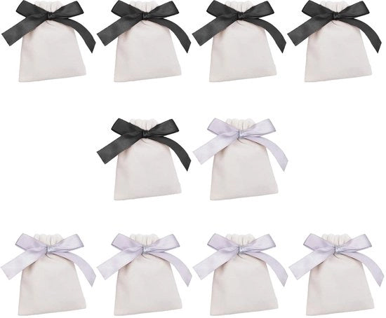 Borse in Flanella 10 Pezzi - Borse di Regalo - Borse per Gioielli - Borse per Dolci - Borse di Matrimonio - Borse di Cadeau - Materiale Flanella Duraturo 12x10cm - Borse di Regalo in Flanella