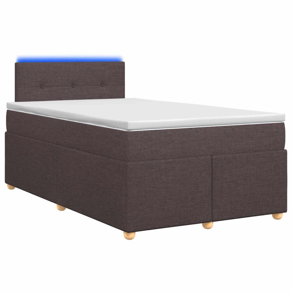 Letto box spring con materasso Marrone Scuro 120 x 190 cm 3452376