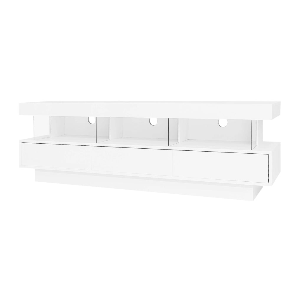 Mobile TV con LED e Vetro ¨C MINIMAL ¨C Bianco Lucido, 160x38x50,5 cm