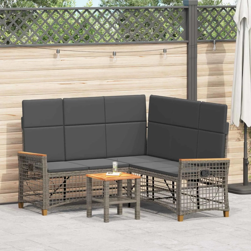 Set di Divani Recliner da Giardino Grigio e Grigio Scuro 42026824