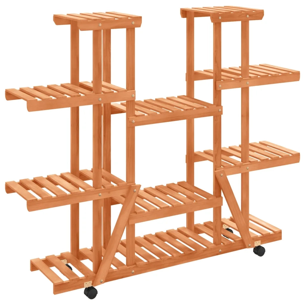 Portafiori | Sostegno per piante con Ruote 110x25x115 cm in Legno Massello di Abete