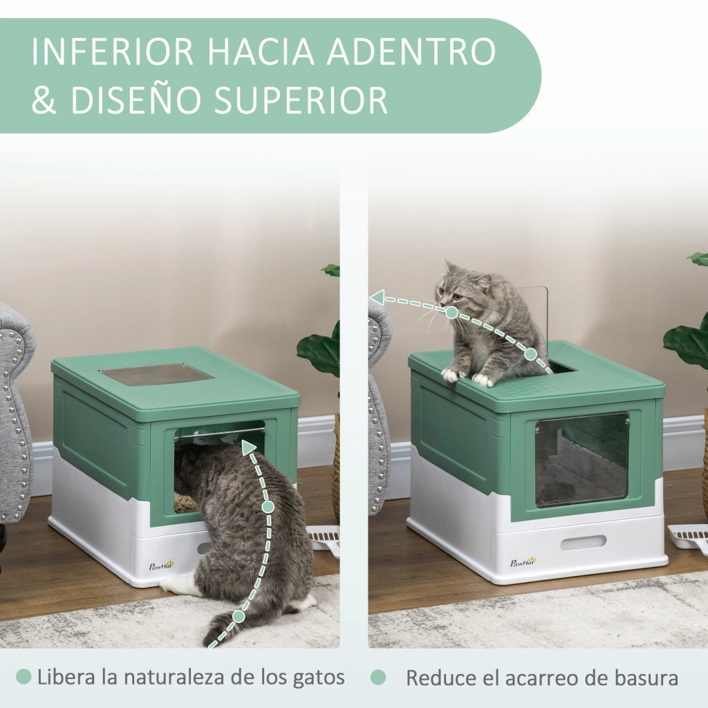 Casetta per Gatti ¨C Minimal ¨C Verde e Bianco 47.5x35.5x36.7 cm