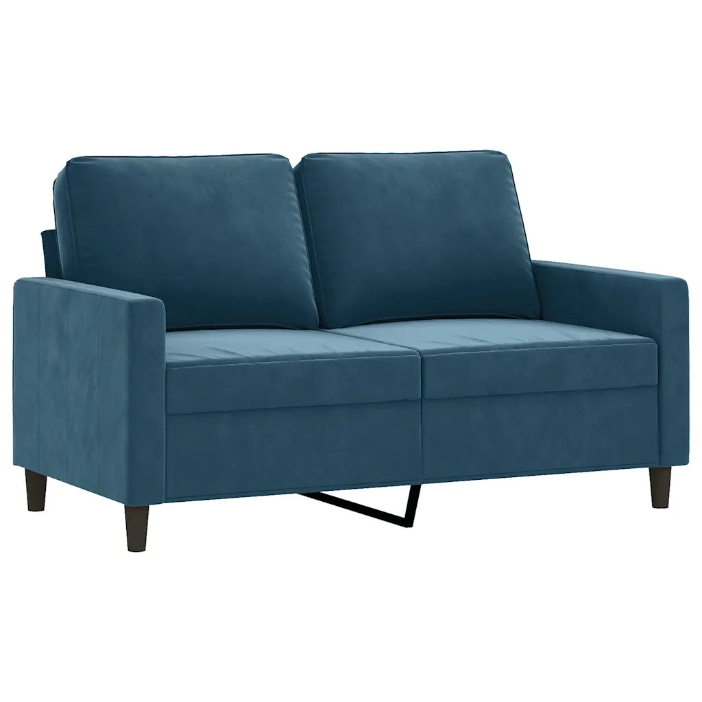 Set di Divani 3 pz con Cuscini Blu in Velluto 3201485