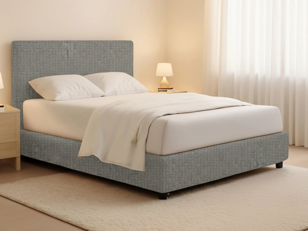 Lichfield, Letto Matrimoniale Sfoderabile Made in Italy, Grigio Cenere