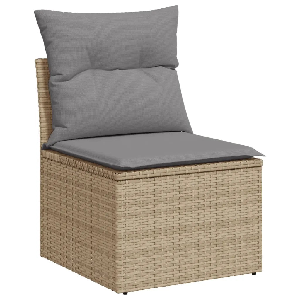 Set Divani da Giardino 12 pz con Cuscini Beige in Polyrattan