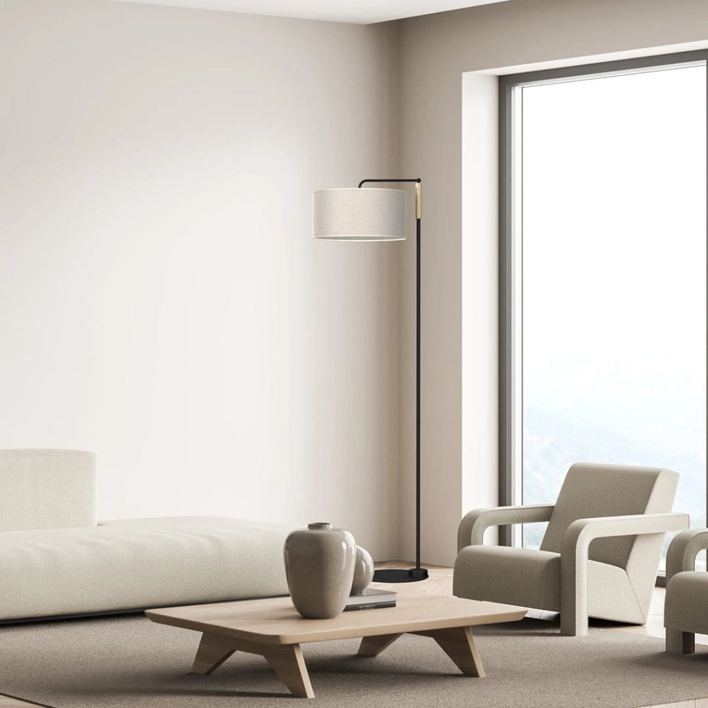 Lampada da terra Atlanta 1xE27 60W nero/grigio Milagro