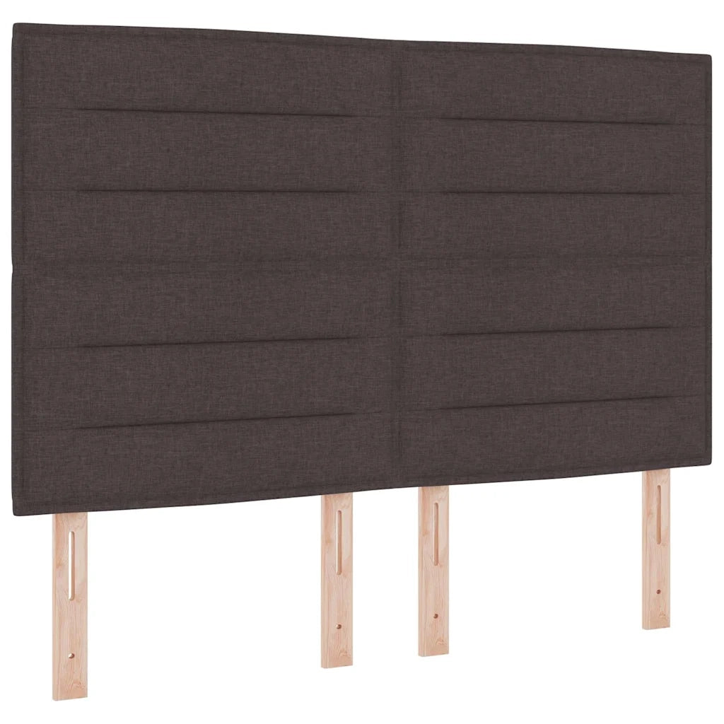 Letto a molle con materasso Marrone scuro 140 x 200 cm Tessuto