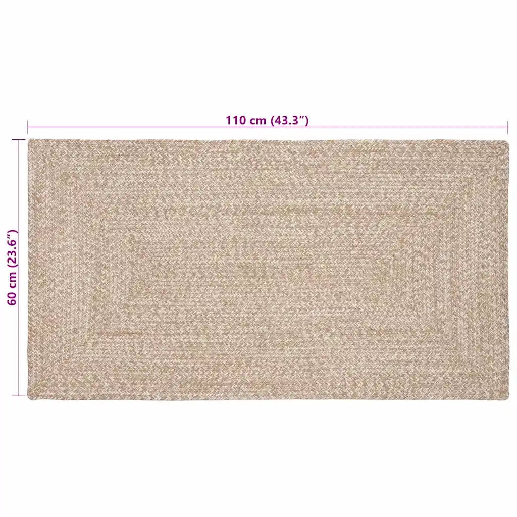 Tappeti per area | Tappeti a zone Naturale e Bianco 60 x 110 cm Juta