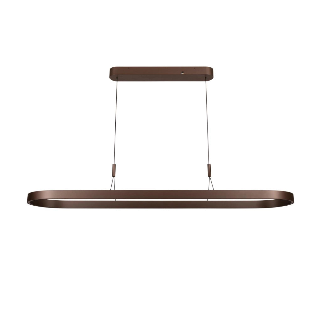 Lampada a sospensione LED ovale LIANE marrone Lucide