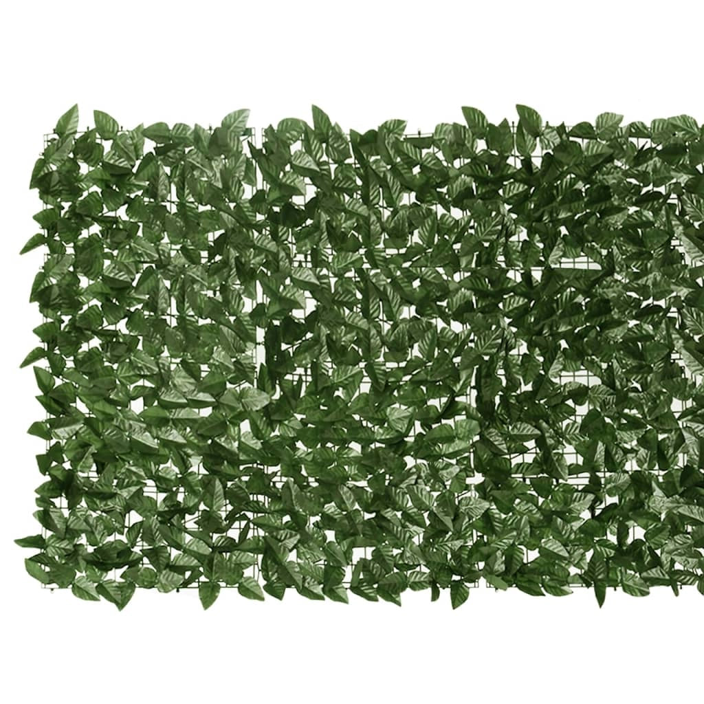 Schermo per balcone schermo per la privacy con foglie 400 x 100 cm verde scuro 02_0010007