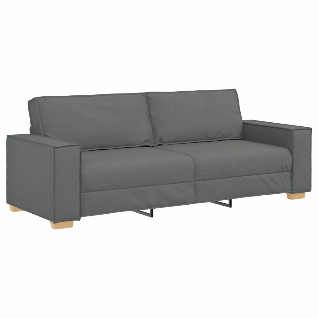 Divano 3 pcs Grigio scuro 220 x 80 x 84 cm Tessuto misto lino 3324610
