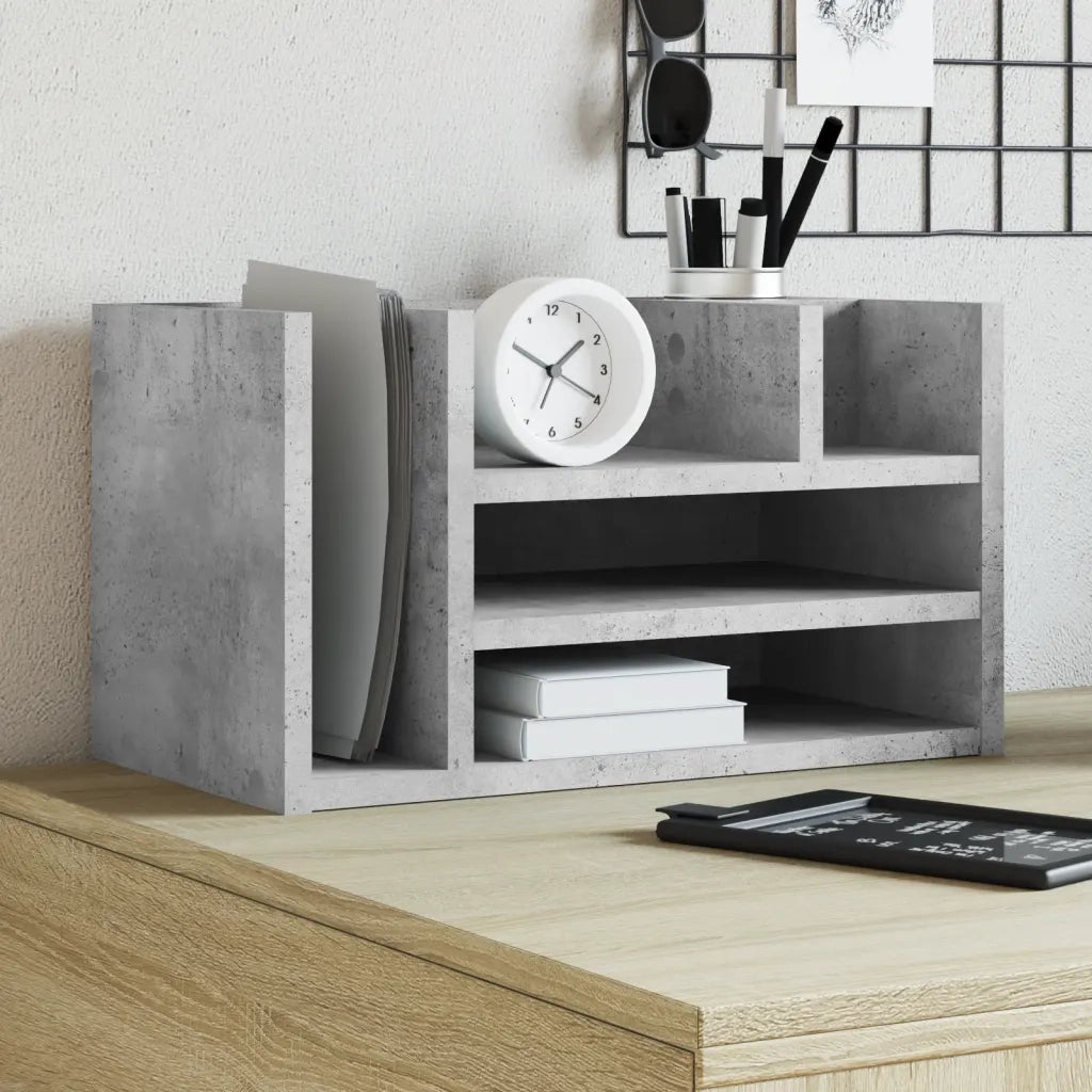Organizer Scrivania Grigio Cemento 44,5x24x25 Legno Multistrato CFW6036428