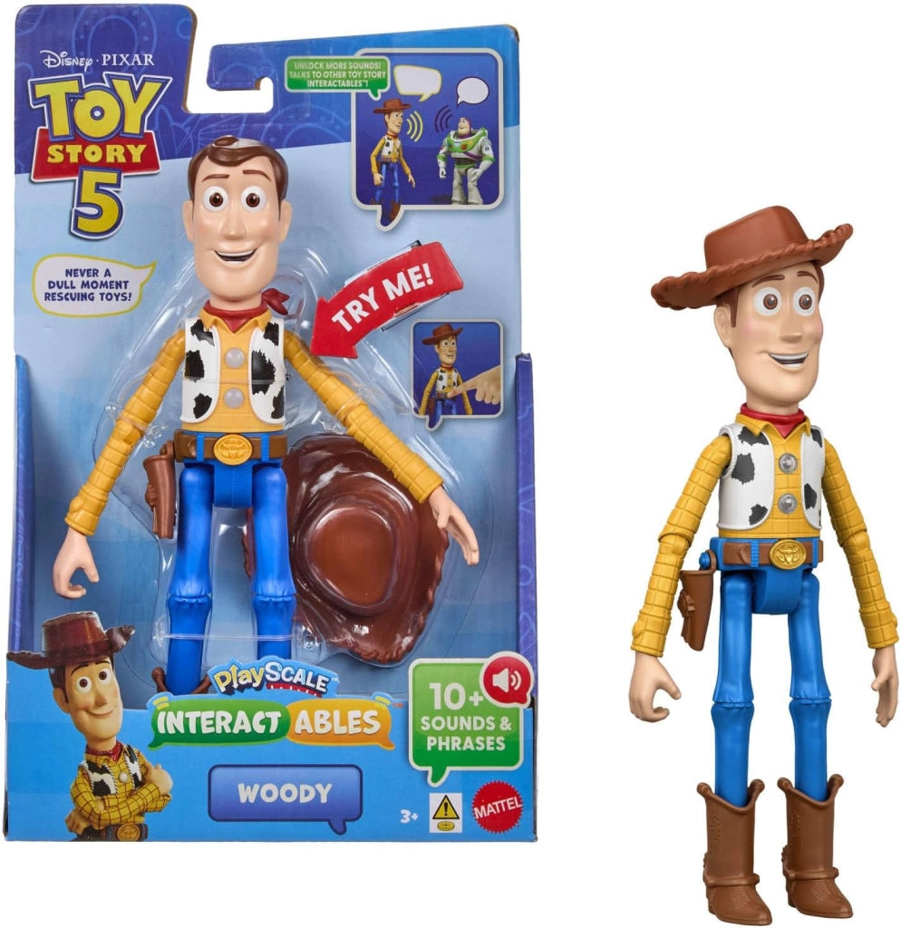 Disney Pixar Toy Story 5 - Woody, personaggio interattivo da 18cm che ripete le frasi del film e interagisce con gli alt