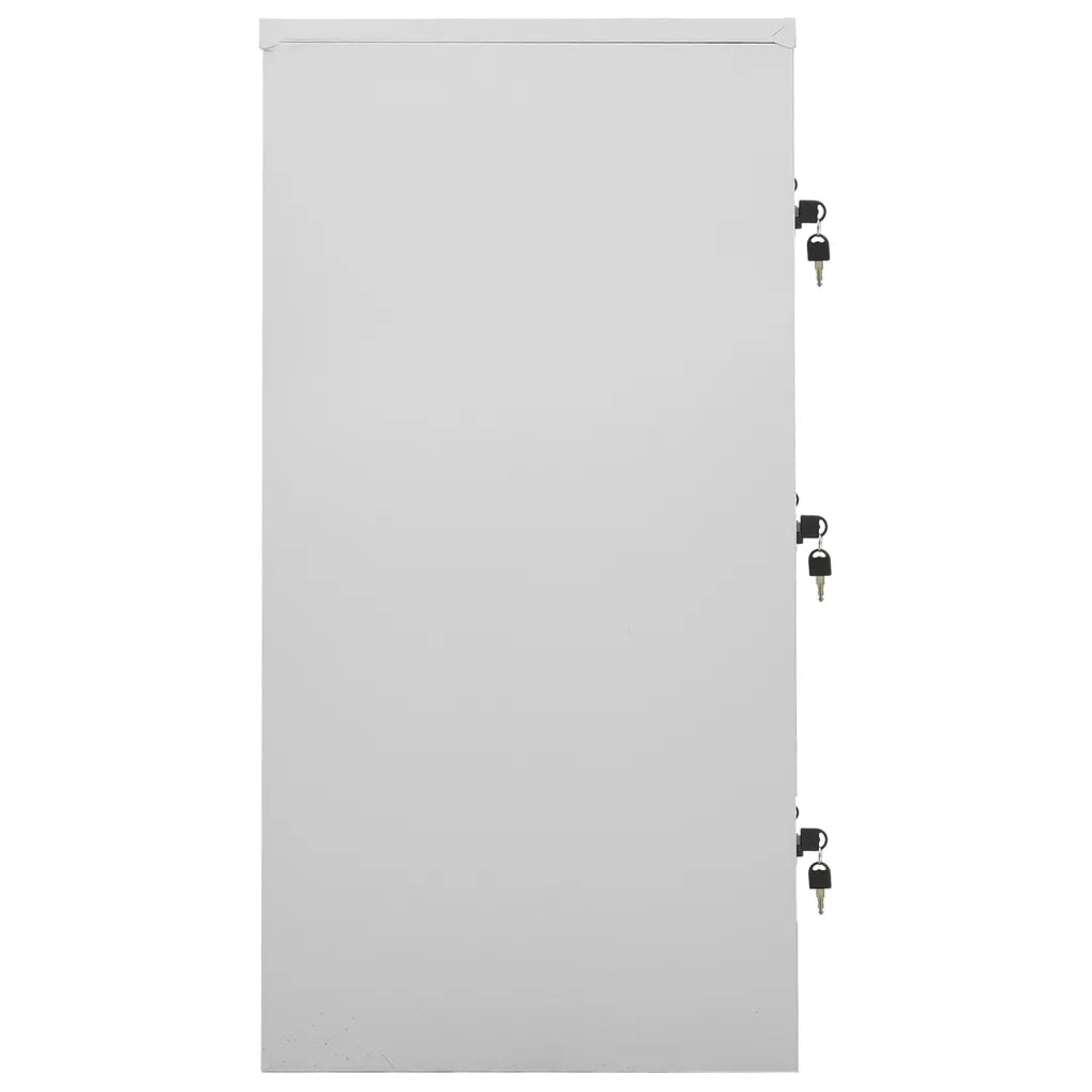 Armadietto a Chiave Grigio Chiaro e Rosso 90x45x92,5 cm Acciaio 336442