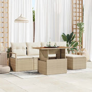 Set da Pranzo per Giardino con cuscino 6 pcs Beige e Crema 3349700