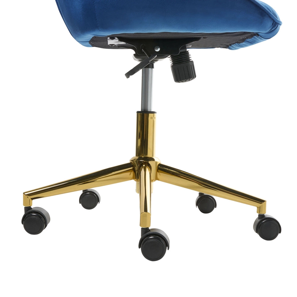 Sedia da ufficio in velluto blu marino Arredamento da ufficio elegante