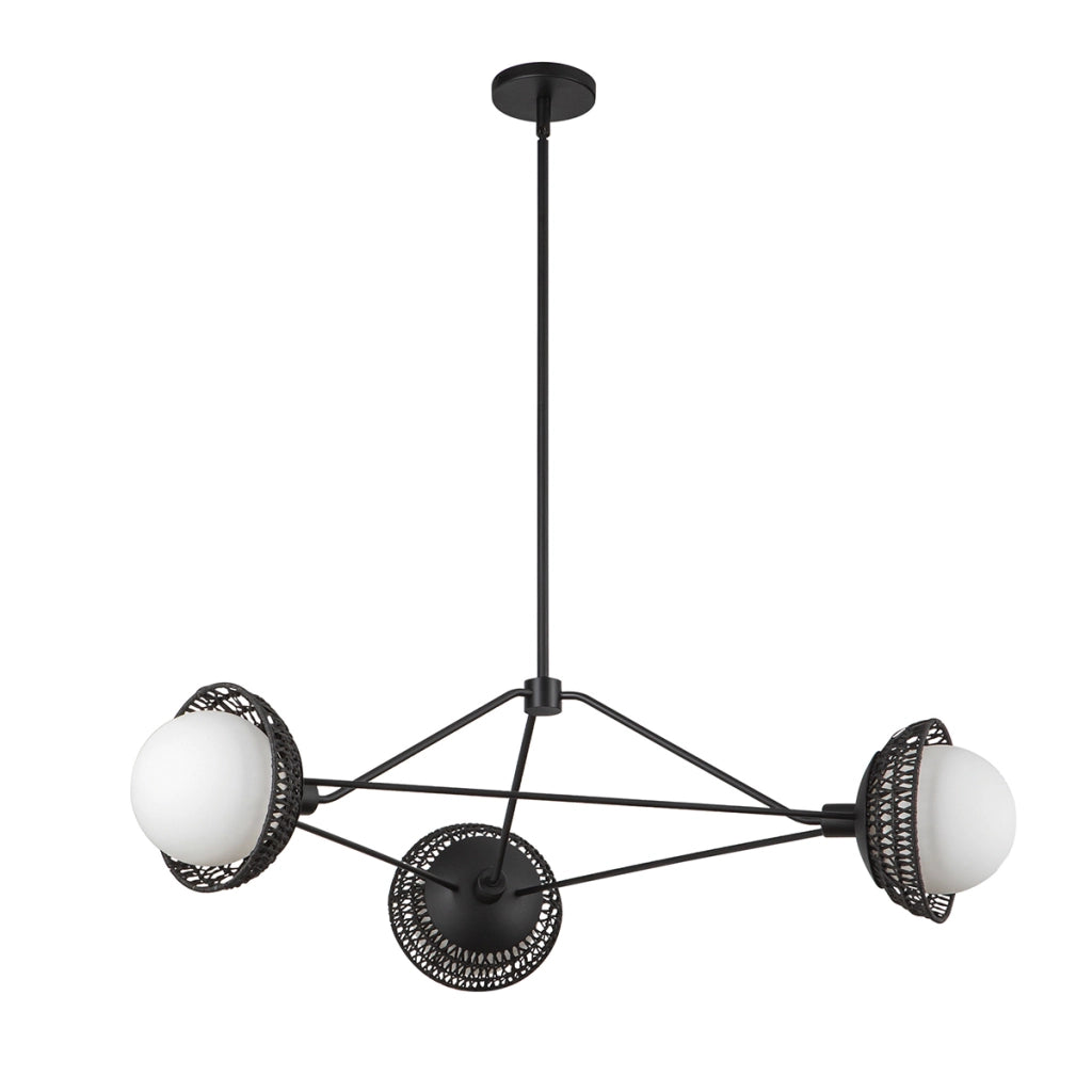 Lampada a sospensione boho Perth Alora Mood nera 3xE14