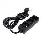 Prolunga elettrica 3 prese 3 m con terra nera Ecolight