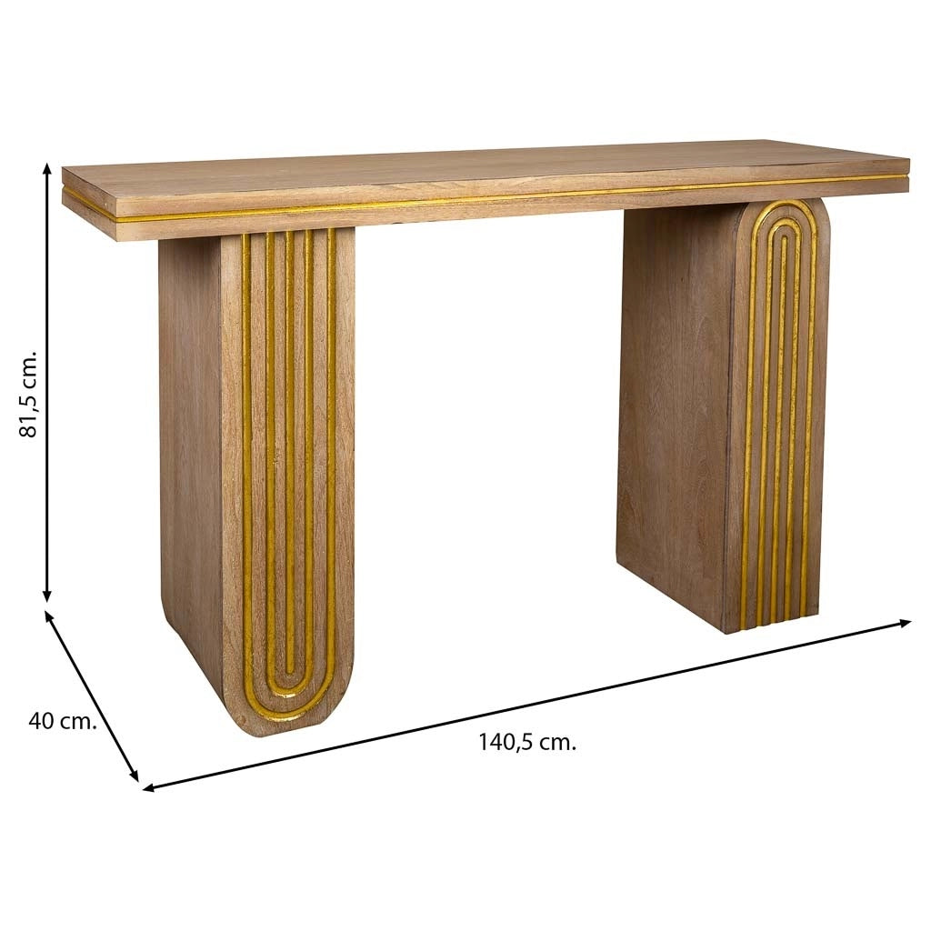 Mobile da ingresso in legno marrone 140.5x40x81.5