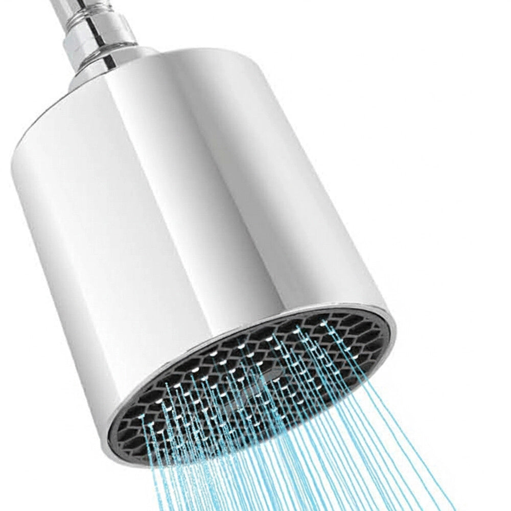 Set doccia cromo con braccio 25 cm e soffione in abs design tondo