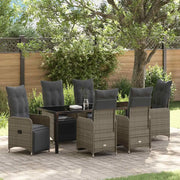 Set da Pranzo per Giardino con cuscino 7 pcs Grigio polyrattan 3379679