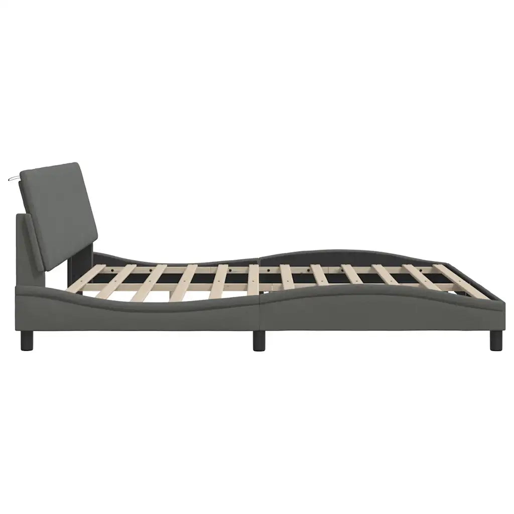 Giroletto senza Materasso Hanko Grigio Scuro 200x200 cm Tessuto 3310413