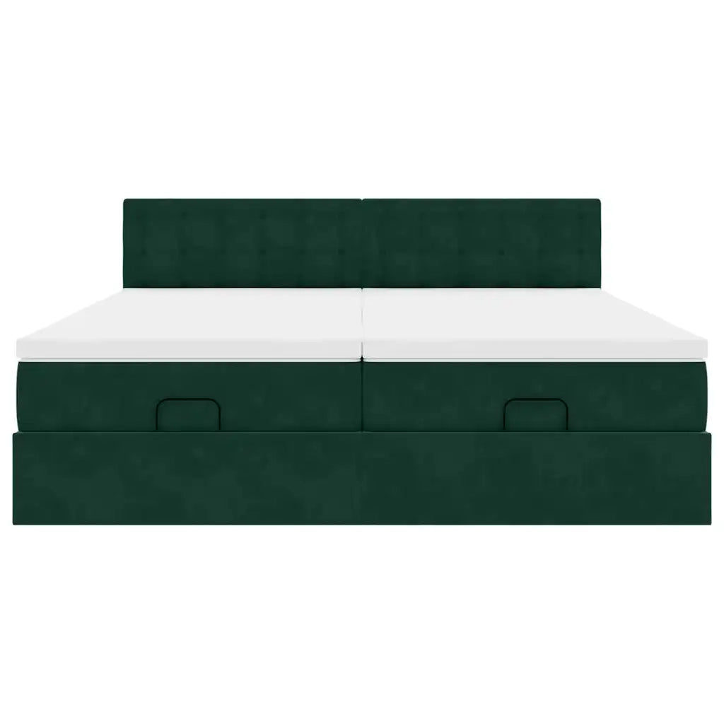 Struttura Letto Pouf con Materassi 200x200 cm Velluto 3312968