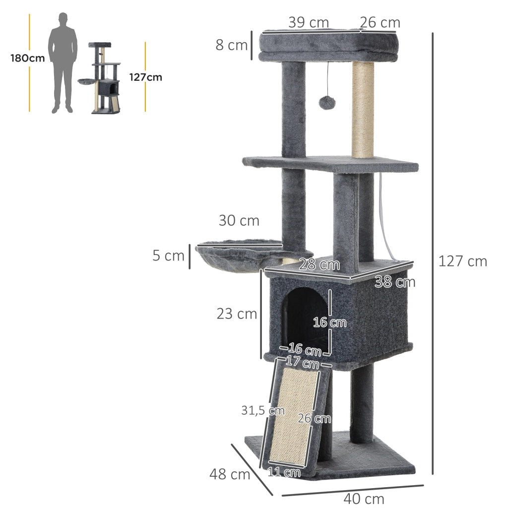 Arbre ¨¤ chat con griffoir, gioco e piattaforme ¨C zephmum ¨C grigio