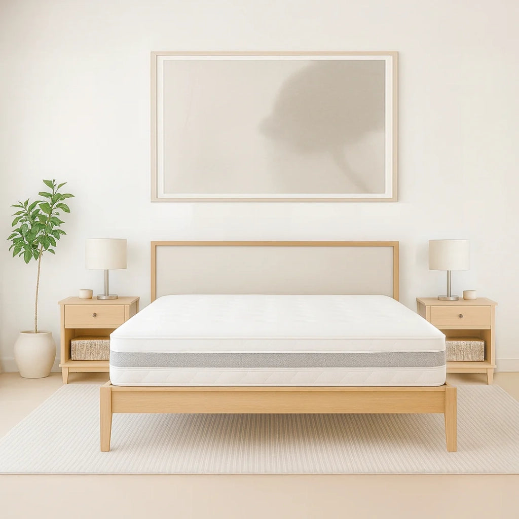 Materasso 80x190 singolo ergonomico e traspirante 20 cm | Comfort naturale e design scandi ad alta rigidità | The White Stone