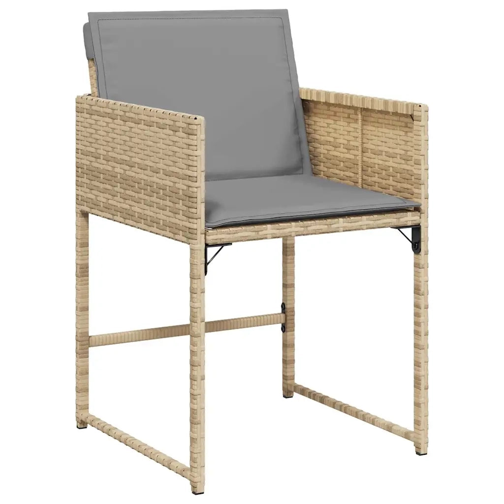 Set Pranzo da Giardino 13 pz con Cuscini Beige Misto Polyrattan 3278111