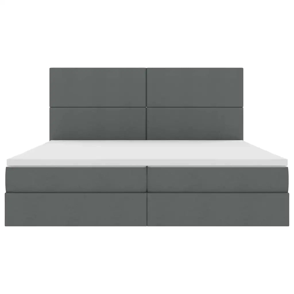 Letto con contenitore e materasso Grigio scuro 200 x 200 cm
