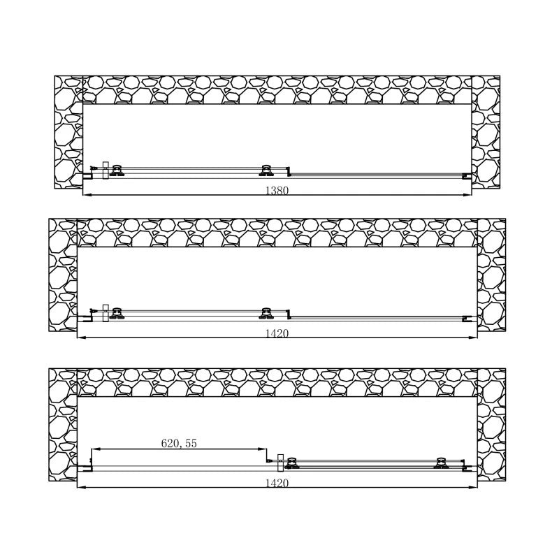Porta Scorrevole 138-142x190h 6mm Cromato - Imperia