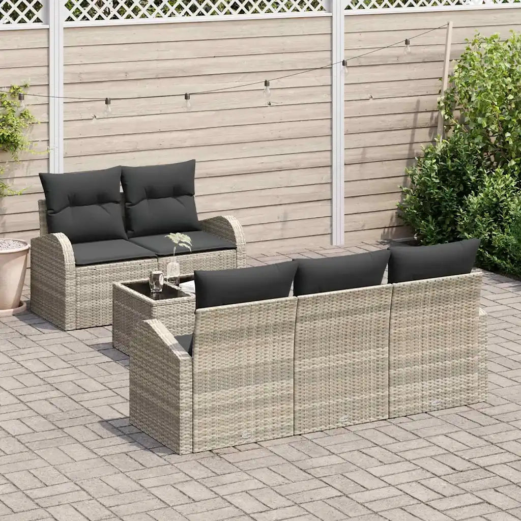 Set Divano da Giardino 6 pcs Grigio chiaro e grigio scuro 3354591