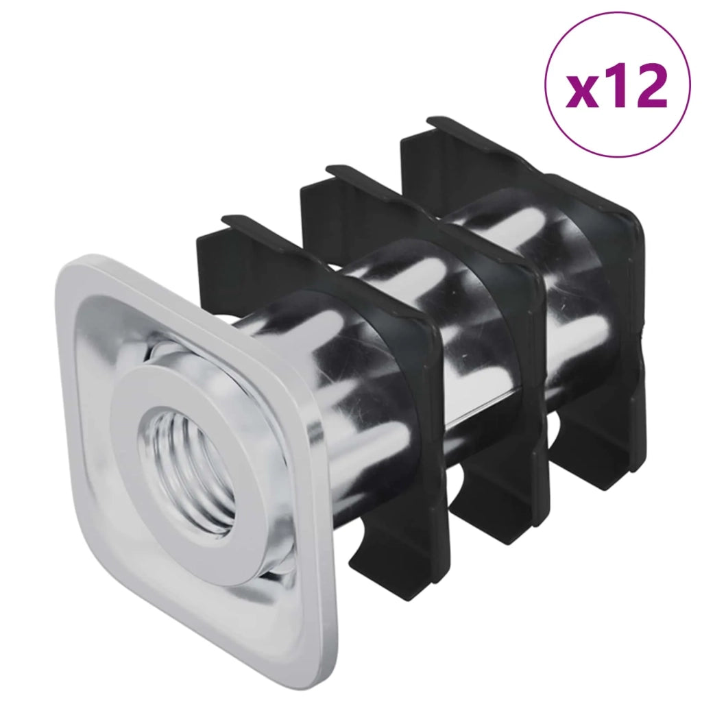 Inserto per tubo filettato 12 pcs Nero e Argento 864851
