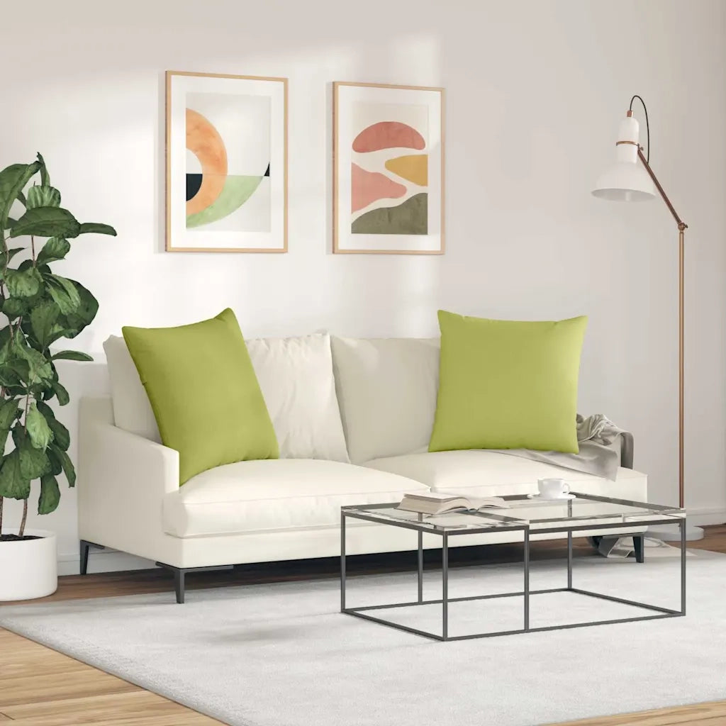 Cuscini da Divano 2 pcs Verde chiaro 80 x 80 cm Tessuto 42014050