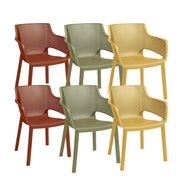 Set Sedie da Giardino Keter Elisa in Resina 6 Pz Colore: Mix Colore (2 Verde + 2 Rosso + 2 Giallo)