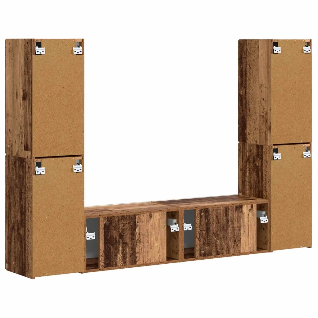 Set mobile TV 6 pcs Legno vecchio Legno multistrato 3409112