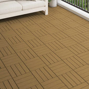 Piastrella per Decking 11 pcs Teak riciclato 30 x 30 cm WPC 42046682
