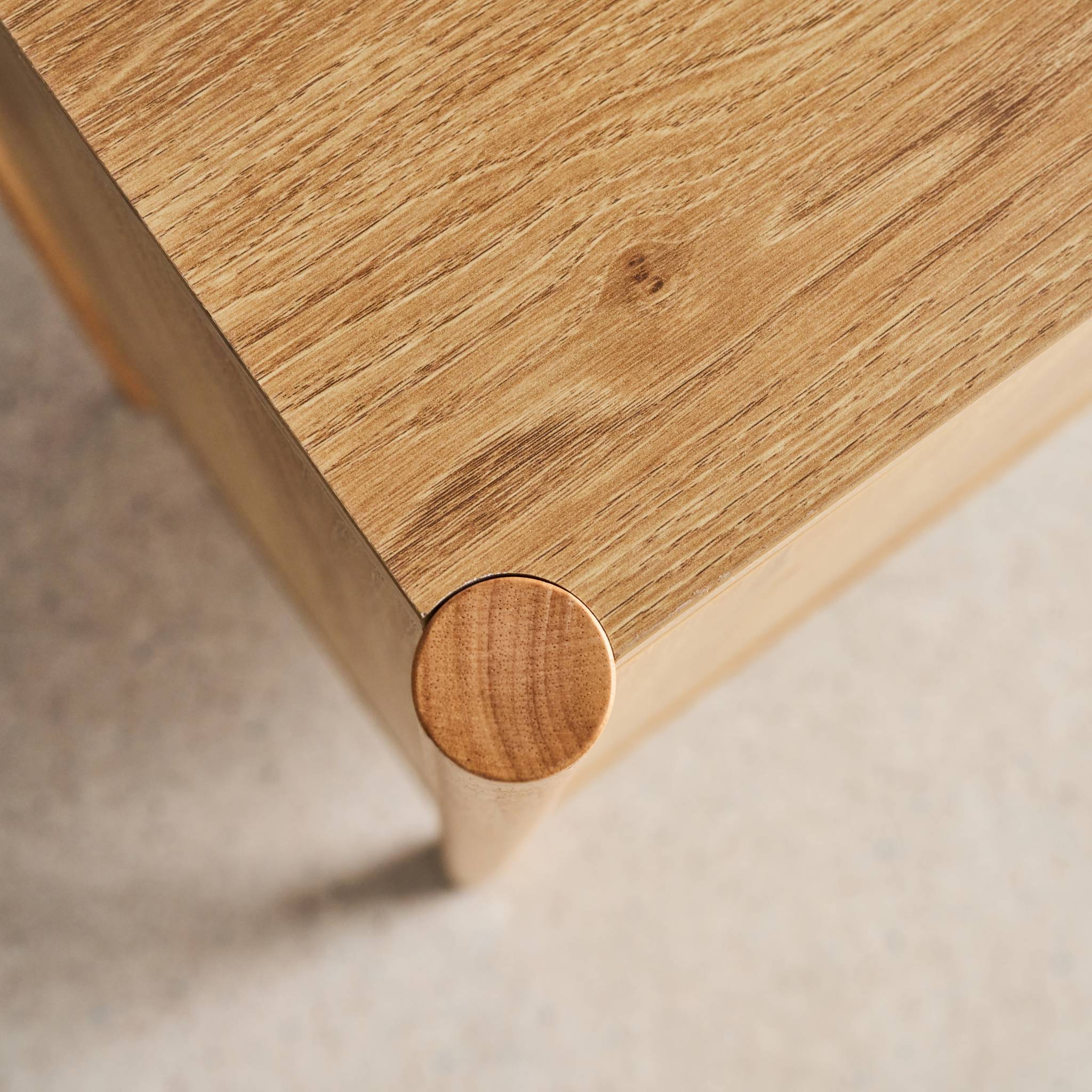 Credenza decorazione legno 2 ante 80cm, marrone naturale