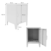Set di 2 comodini in metallo a 1 anta