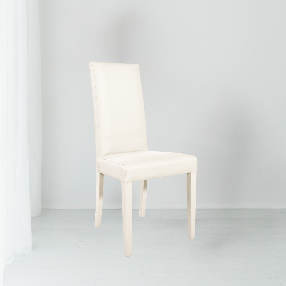Sedia ecopelle panna 47x47x101 cm