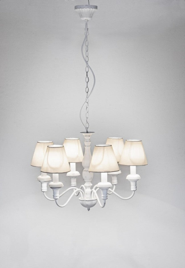 Lampadario 6 luci bianco D.62x44.5h